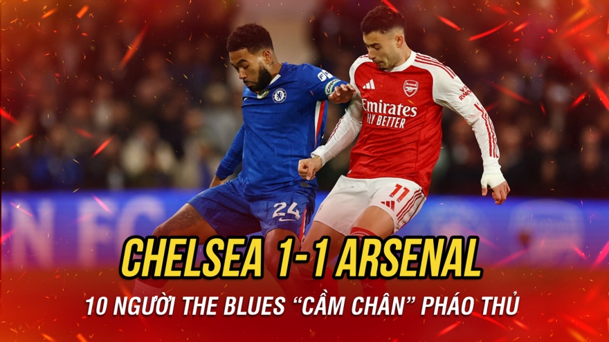 10 người Chelsea quả cảm cầm hòa Arsenal ở vòng 13 Ngoại hạng Anh